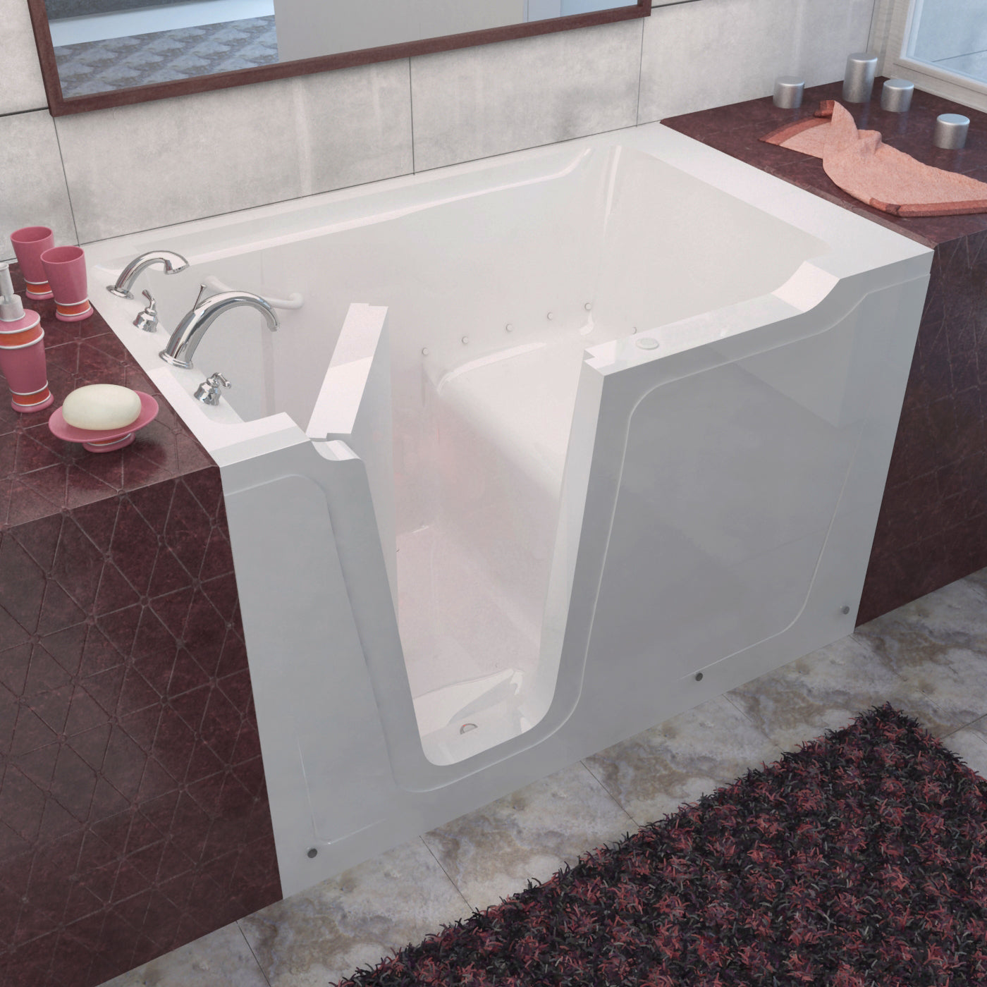 MediTub Walk-In 36 x 60 Left Drain White Air Jetted Walk-In Bathtub